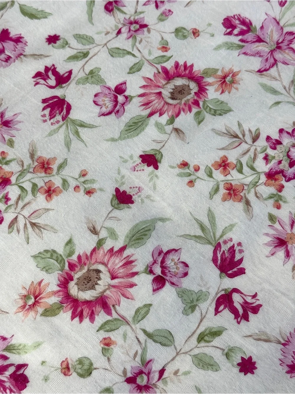 Vintage YSL Romantic Pink Floral Rose Cotton Bandana Scarf Made in Japan - Picture 9 of 9